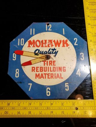 Vintage Mohawk Tires Gas Oil Metal Advertising Sign Rare Rebuilding Mat