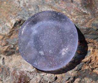Very Rare Purple Neodymium Frosty Seaglass Bottle Bottom Magical