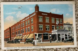 Sequoyah Hotel And Radium Institute Claremore Oklahoma Ok Old Postcard Rare