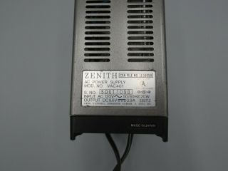 Vintage Zenith AC Power Supply Model VAC401 Input SC 120V 50/50Hz 20W 2
