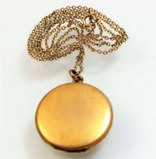 ANTIQUE VICTORIAN W&H CO.  1/4 GOLD SHELL MOURNING LOCKET WITH HAIR 30 