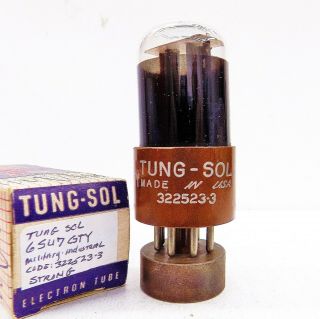 Rare Vintage Tung Sol 6su7gty Brown Base Military/industrial Tube.  Tests Strong