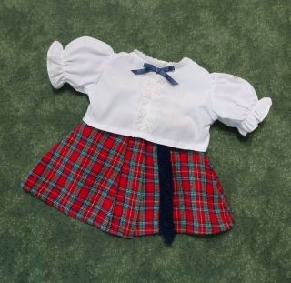 Vintage Cabbage Patch Kids Scottish World Traveler Plaid Skirt White Blouse