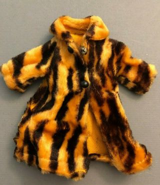 Mod Clone Faux Fur Coat Tiger Stripe Fits Vintage Barbie Doll