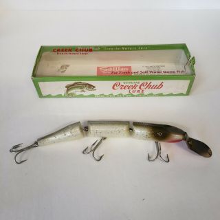 Vintage Creek Chub Triple Jointed Pikie In Silver Flash Antique Fishing Lure
