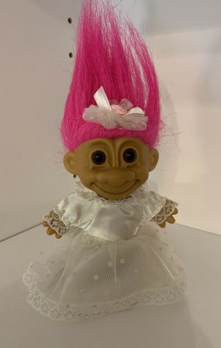 18315 Russ Troll Bride White Wedding Dress Pink Hair Vintage 90’s