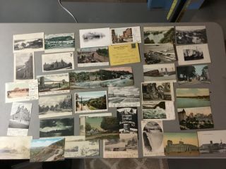 37 Antique Postcards Towns,  Roadside America,  Landmark Bldgs,  Parks 1902 - 1914