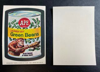 1975 Topps Wacky Packages 13th Series Test White Back Ape Beans Rare