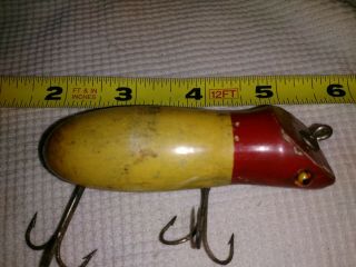 Vintage Unknown Wood Fishing Lure Glass Eye Odd Mouth