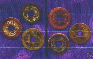 Chinese Cash Coins 3 Antique I Ching Feng Shui 150to300yrsold No=rsv