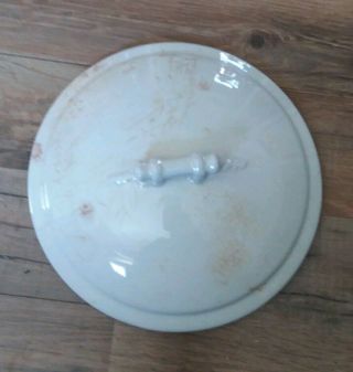 Antique Stoneware Crock Lid 9 1/4 " Diameter 7 1/2 " Inner Rim Diameter