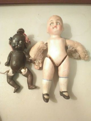 Vintage Bisque Jointed Dolls 3 " & 4 "
