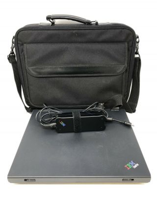 Ibm Thinkpad Type 2628 Laptop W/ Charger And Carry Case Rare