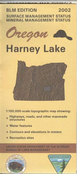 Usgs Blm Edition Topographic Map Oregon Harney Lake 2002 Mineral