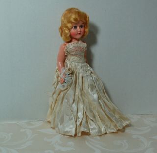 Old Vintage Plastic Wedding Doll 11 ",  Collectible Sleepy Eyes