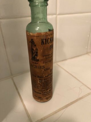 Vintage Kickapoo Indian Medicine Co.  Oil Bottle Antique Glass 2