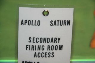 Rare NASA Apollo 14 Secondary Firing Room Access Badge 67 (Low Number) 3