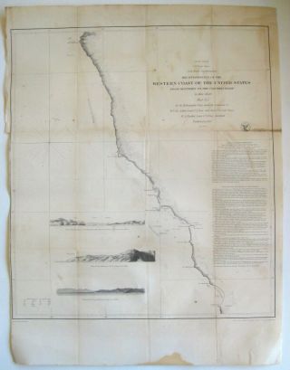 Antique 1851 U.  S.  Coast Survey California Monterey Santa Cruz San Francisco Map