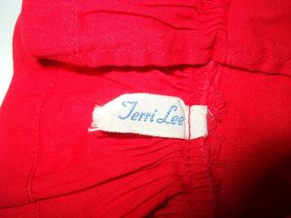 Vintage Tiny Terri Lee Doll Red Dress - Tagged 3