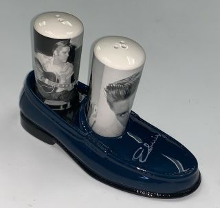 Elvis Blue Suede Shoe Salt Pepper Shaker Set Extremely Rare