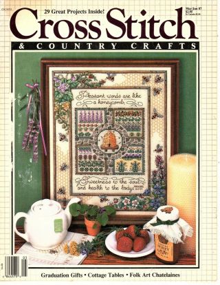 Cross Stitch And Country Crafts May 1987 - Amish Series - Folk Art Chatelaines