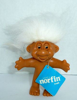 Vintage Adopt A Norfin Dam Troll Elf Just Toys 4  T Not Including White Hair