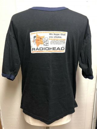 Radiohead T Shirt Vintage Size Xl 1997 Rare W.  A.  S.  T.  E.  Indie Pop Coldplay
