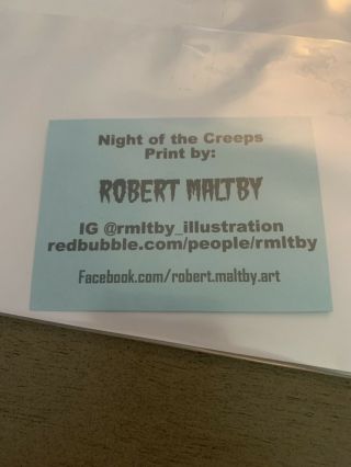 Night Of The Creeps Art Print By Robert Maltby.  Rare. 3