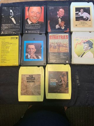 Frank Sinatra 8 Track Tapes (10) Played Thrugh Including Rare Yellow Case Tapes
