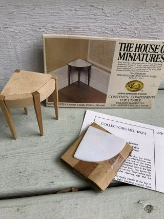 House Of Miniatures 40061 Hepplewhite Corner Table Partially Assembled (1a)