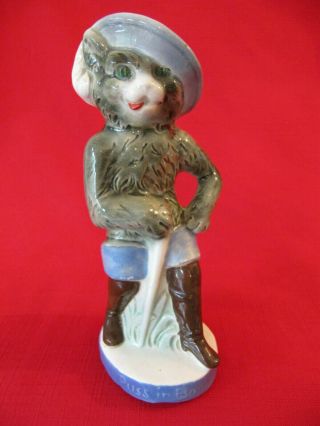 Rare Vintage Figural Puss In Boots Pottery Shaker Cat 8 " Nursery Rhyme Bottle