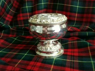 Iianthe Small Vintage Silver Plated Rose Bowl On Stand