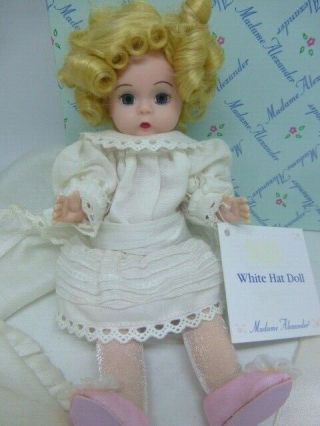 Rare Madame Alexander White Hat Porcelain Doll 25315