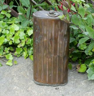 Antique Copper Hot Water Bottle Carriage Warmer With Screw Top - Vintage