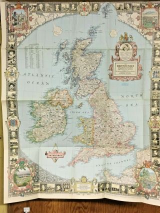 Map: British Isles England,  Scotland,  Irleland,  And Wales,  1949 Natl.  Geographic