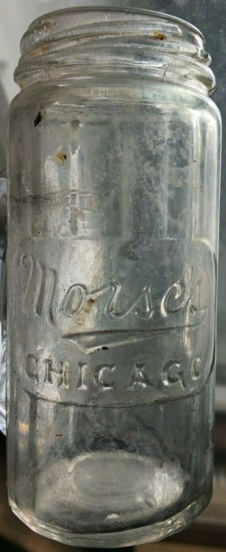 Antique 100 Year Old Paneled Candy Container Jar From Morse 