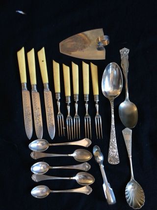Antique & Vintage Silver Plate & Other Canteen Cutlery Items,  Forks,  Etc,  18 Items