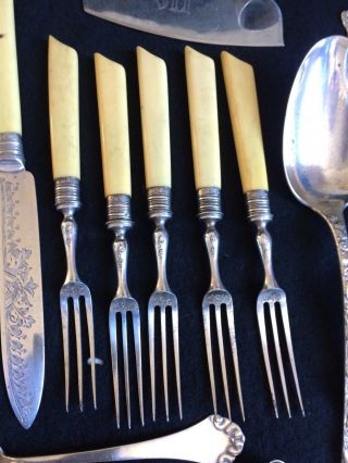 Antique & Vintage Silver Plate & other Canteen Cutlery items,  forks,  etc,  18 items 3