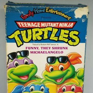 Teenage Mutant Ninja Turtles They Shrunk Michaelangelo Error VHS Hi - C Drink Rare 2