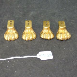 Vintage Antique Small Brass Claw Feet (ml365)