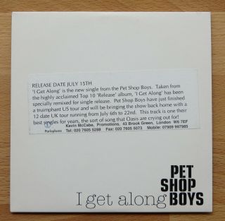 Pet Shop Boys - I Get Along - Rare Promo Cd Single 2002