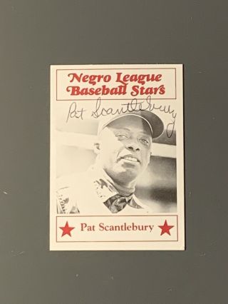 Pat Scantlebury Autographed Card Negro League Star / Reds Jsa Rare