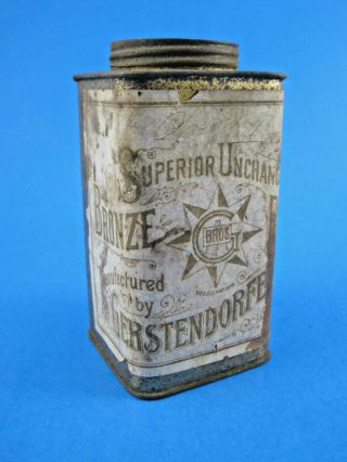 Vintage Antique Advertising Tin,  Bronze Powder,  Gerstendorfer Bros.  York