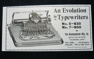 C1898 Antique Blickensderfer Typewriter Vtg Print Ad Scientific Keyboard No.  7