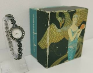 Vintage Victoria & Albert Museum Art Deco Style Marcasite Quartz Ladies Watch