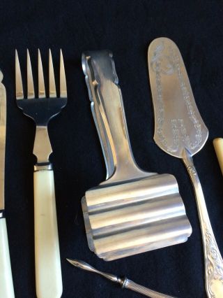 Vintage Silver Plate other Canteen Cutlery items,  forks,  fish servers etc,  14 items 3