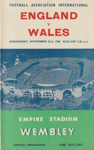 England V Wales 1960 Home International Football Programme Rare