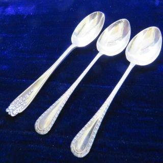 25g 3 Solid Silver Teaspoons 1920s A J Bailey Josiah Williams David Landsborough