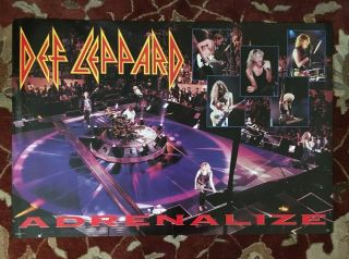 Def Leppard Adrenalize Rare Promotional Poster From 1992 (live Shot)