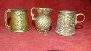 Heavy Vintage Small Solid Brass Jugs